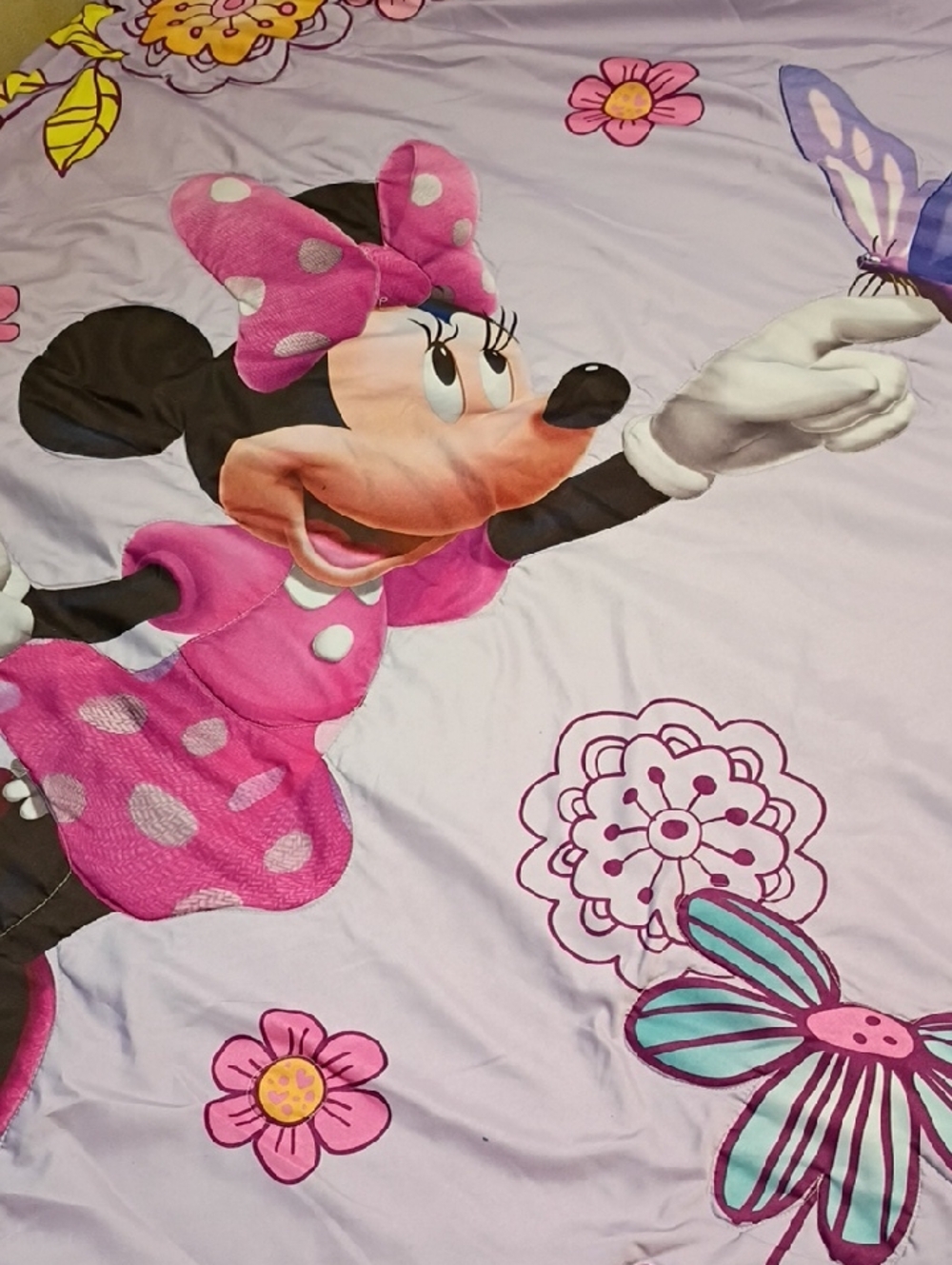 Disney Minnie Mouse Lavender and Pink Polka Dot Bedding